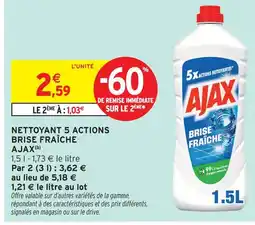 Intermarché Ajax nettoyant 5 actions brise fraîche offre