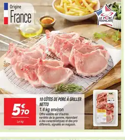 Netto 10 côtes de porc à griller offre