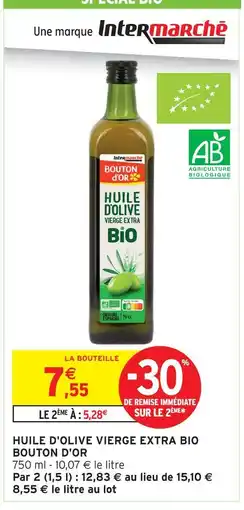 Intermarché Bouton d'or huile d'olive vierge extra bio offre