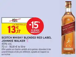 Intermarché Johnnie walker scotch whisky blended red label offre