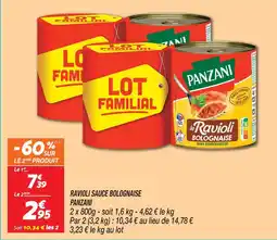 Netto Panzani ravioli sauce bolognaise offre
