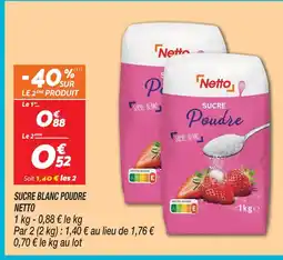 Netto Netto sucre blanc poudre offre