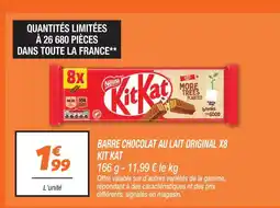 Netto Kit kat kit kat barre chocolat au lait original x8 offre