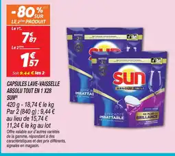 Netto Sun capsules lave-vaisselle absolu tout en 1 x28 (b) offre