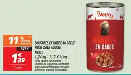 Netto Netto bouchées en sauce au boeuf pour chien adulte offre
