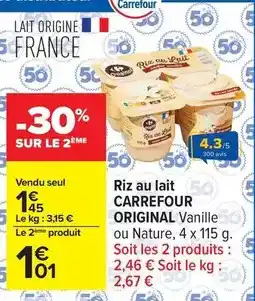 Carrefour Carrefour - riz au lait offre