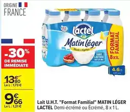 Carrefour Lactel - lait u.h.t. format familial offre