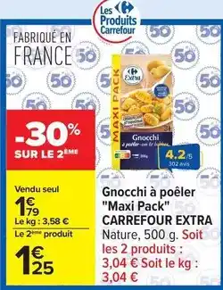 Carrefour Carrefour - gnocchi à poêler maxi pack offre