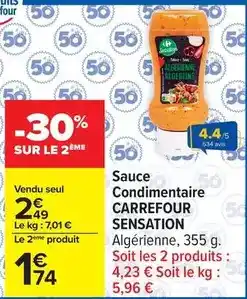 Carrefour Carrefour - sauce condimentaire sensation offre