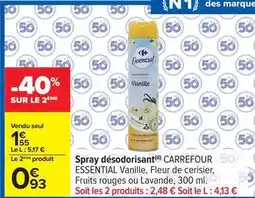 Carrefour Carrefour - spray désodorisant offre