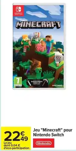 Carrefour Switch - jeu minecraft pour nintendo offre