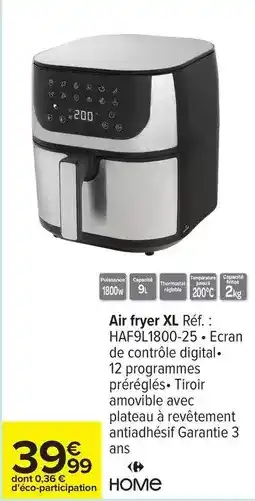 Carrefour Air fryer xl réf. : haf911800-25.ecran de controle digital offre