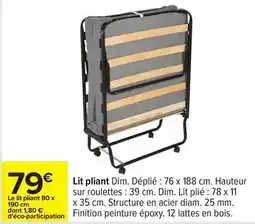 Carrefour Dim - lit pliant offre