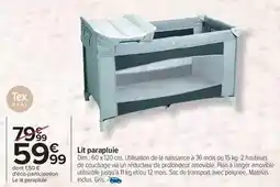 Carrefour Tex - lit parapluie offre