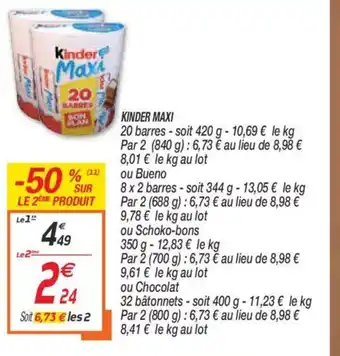 Netto kinder Maxi offre