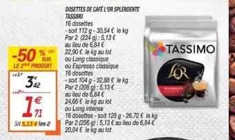 Netto Dosettes De Cafè L'Or Splendente Tassimo offre