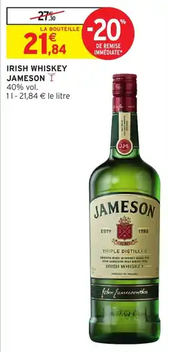 Intermarché Express Irish whiskey jameson offre