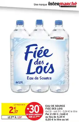 Intermarché Express Eau de source fiee des lois offre