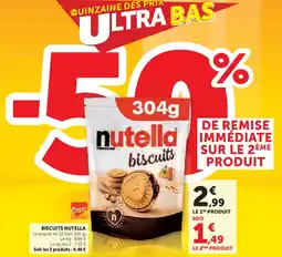 Super U Biscuits nutella offre