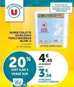 Super U Papier toilette ultra doux triple epaisseur blanc u offre