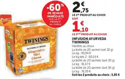 Super U Infusion ayurveda twinings offre