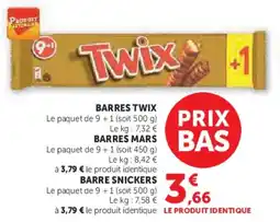 Super U Barres twix offre