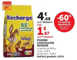 Super U Poudre chocolatee nesquik offre