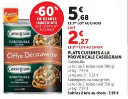 Super U Plats cuisines a la provencale cassegrain offre