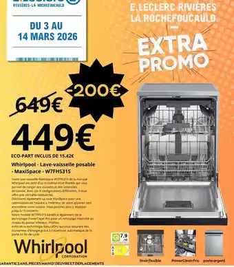 Whirlpool - eco-parti inclus de 15,42