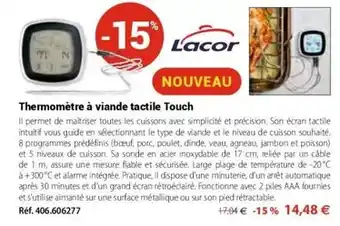 Lacor - thermomètre à viande tactile touch