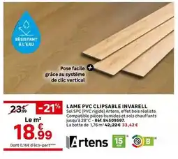 Leroy Merlin Artens - lame pvc clipsable invarell offre