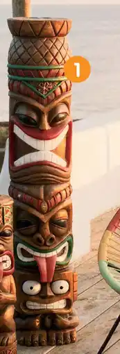 b&m Statue solaire totem tiki xxl offre