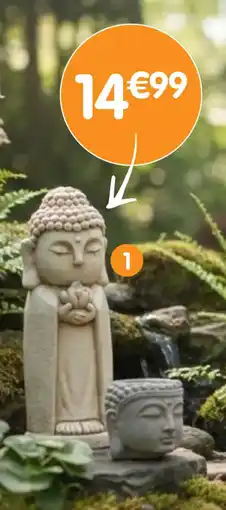 b&m Statue bouddha solaire offre