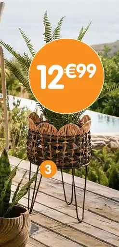 b&m Cache pot osier sur pied offre
