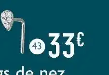 E.Leclerc Bijoux Pier- cing de nez diamants 0,01 ct, or gris offre