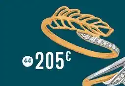 E.Leclerc Bijoux Bague diamants 0,03 ct, taille 54, or jaune et rhodié offre