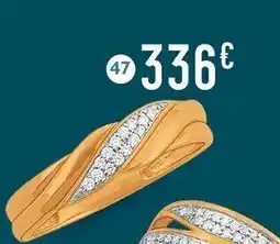 E.Leclerc Bijoux Bague diamants 0,06 ct, taille 54, or jaune et rhodié offre