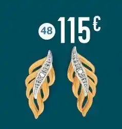 E.Leclerc Bijoux Boucles diamant 0,01 ct, or jaune et rhodié offre