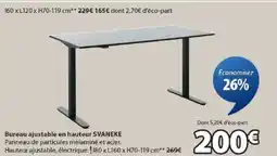 JYSK SVANEKE Bureau ajustable en hauteur offre