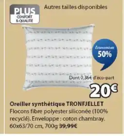 JYSK TRONFJELLET Oreiller synthétique offre