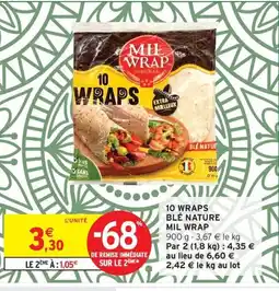 Intermarché Express MIL WRAP 10 wraps blé nature offre