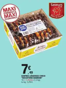 E.Leclerc BISCUITERIE BOURDON Gaufres liègeoises choco offre