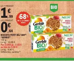 E.Leclerc GERBLÉ Biscuits petit déj' bio offre