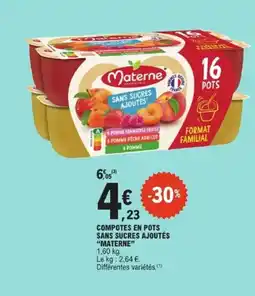 E.Leclerc MATERNE Compotes en pots sans sucres ajoutés offre