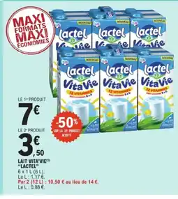 E.Leclerc LACTEL Lait vita'vie offre