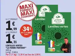 E.Leclerc LA FERME PARTHIOT Lentilles vertes offre