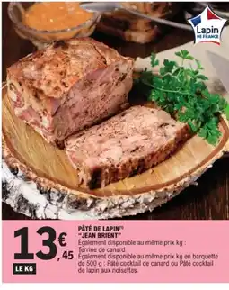 E.Leclerc JEAN BRIENT Pâté de lapin offre