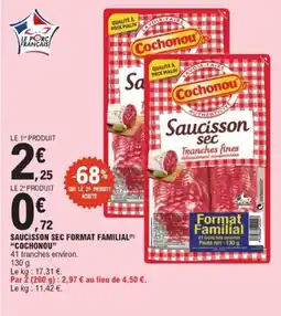 E.Leclerc COCHONOU Saucisson sec format familial offre