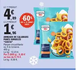 E.Leclerc COSTA Anneaux de calamars panés surgelés offre