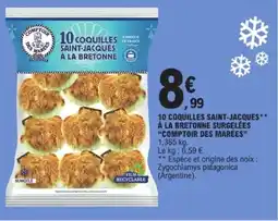 E.Leclerc COMPTOIR DES MARÉES 10 coquilles saint-jacques à la bretonne surgelées offre